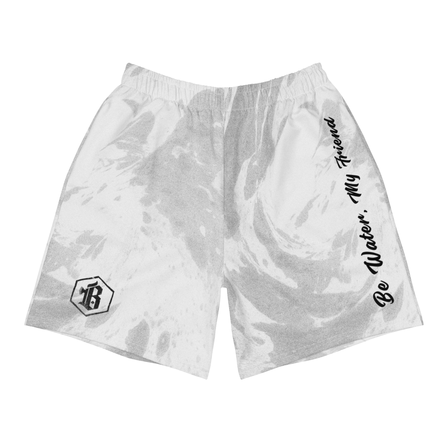 Men's White Ranked 'Be Water' Training Shorts